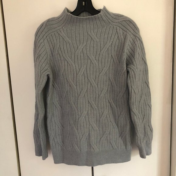 Romeo & Juliet Couture Sweaters - Romeo & Juliet Couture Light Blue Mock Neck Cable Knit Sweater Sz S